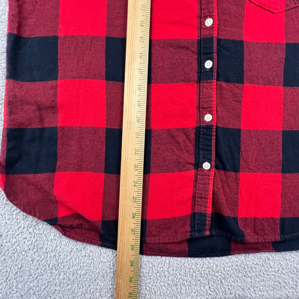 Old Navy The Classic Shirt Women's XXL Flannel Buffalo Check Red Black Button - Picture 5 of 13